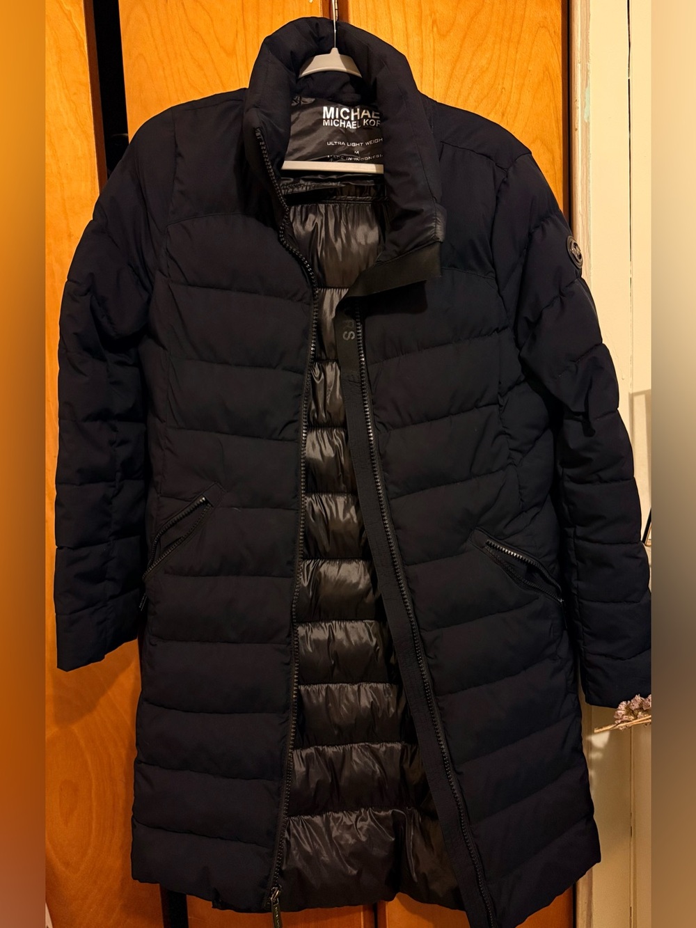 Michael Kors Women’s Navy Quilted Puffer Coat